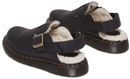 (W) 马汀博士Jorge II仿皮毛衬里磨砂皮露背便鞋'黑色' 31264001 Shop (W) 马汀博士Jorge II仿皮毛衬里磨砂皮露背便鞋'黑色' 31264001