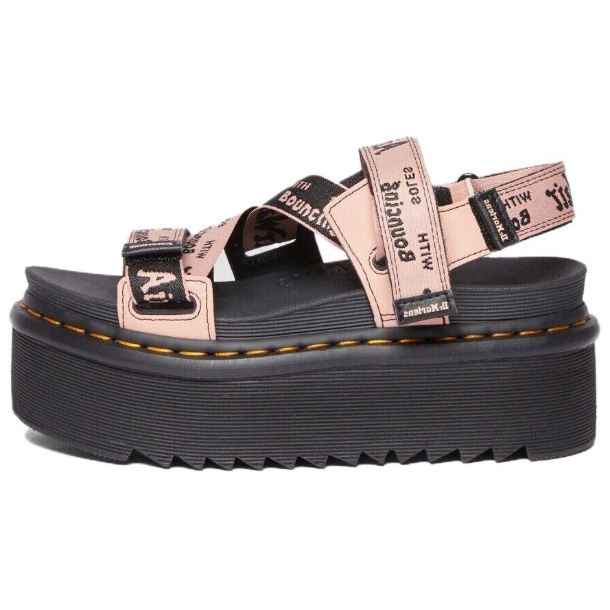 (W) Dr. Martens Leather 'Simple CMFT Thick Sole Peach-Beige Sandal'