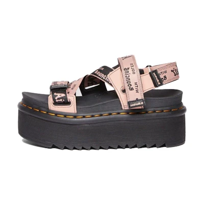 (W) Dr. Martens Leather 'Simple CMFT Thick Sole Peach-Beige Sandal'