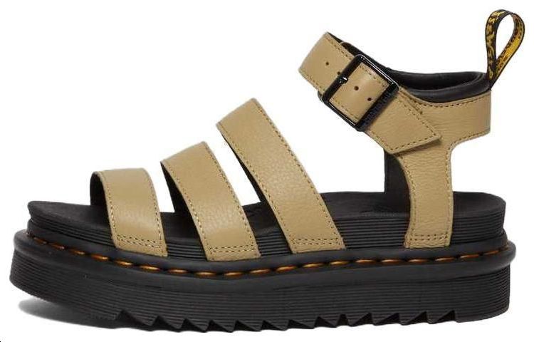 (W) Dr. Martens Leather CMFT Thick Sole Fashion Slide 'Brown'