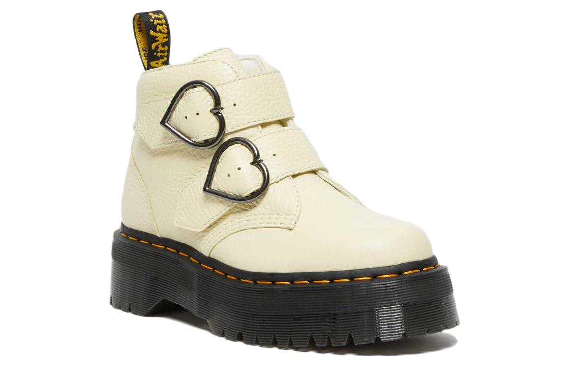 Order (W) Dr. Martens Sepatu Boot Kulit Platform 'Cream Yellow' 27347282