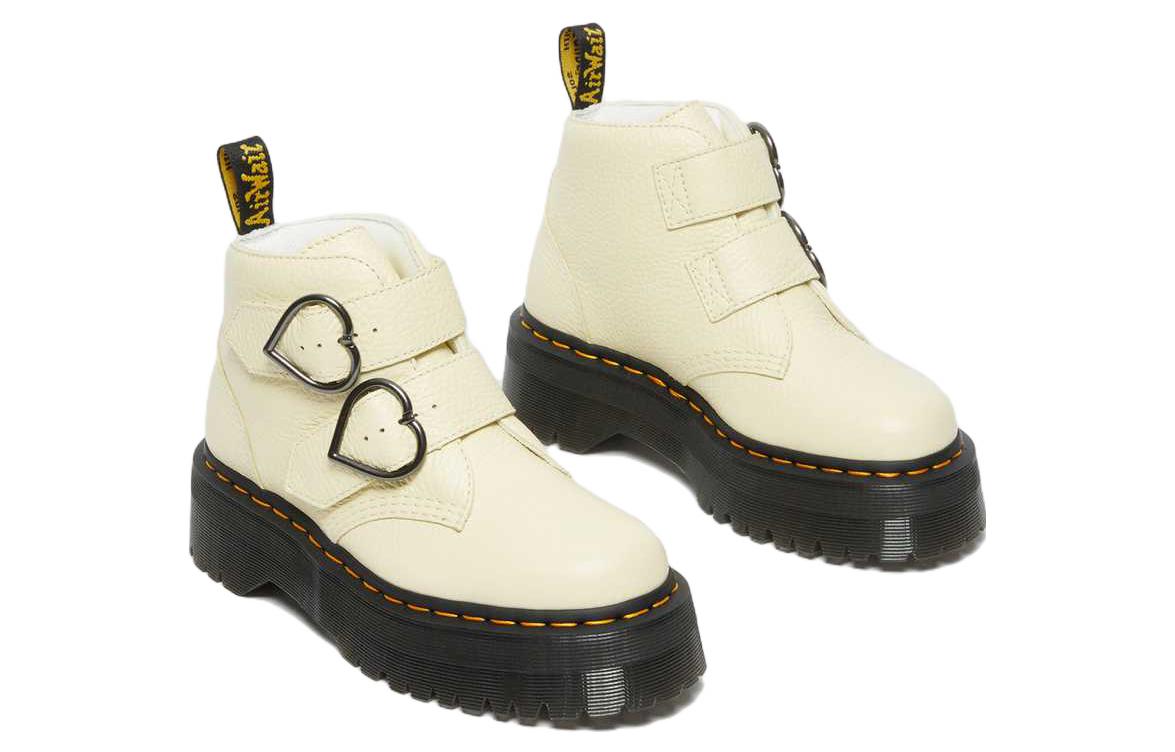 Lookbook (W) Dr. Martens Sepatu Boot Kulit Platform 'Cream Yellow' 27347282