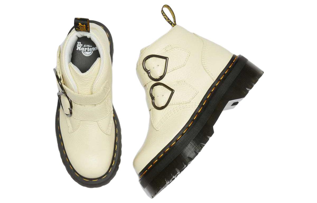 Shop (W) Dr. Martens Sepatu Boot Kulit Platform 'Cream Yellow' 27347282