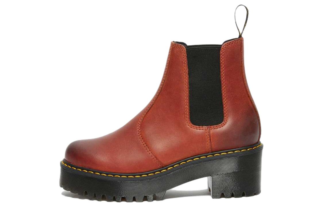 (Women) Dr. Martens Leather Fashion Platform Chelsea Boot 'Red' 27367283