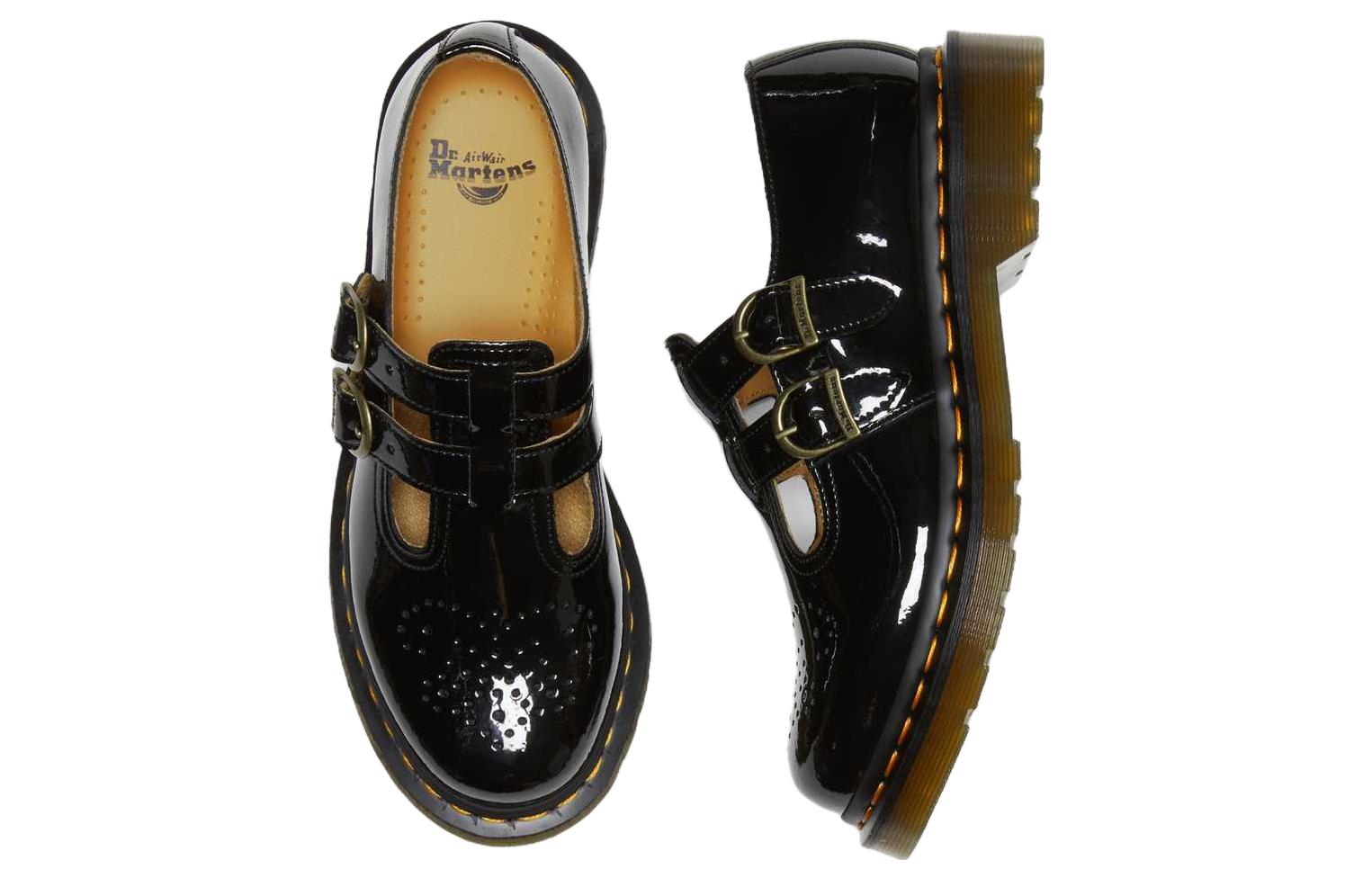 Purchase (W) Dr. Martens de Cuero Planos 'Hebilla Ajustable Negra' 12916002