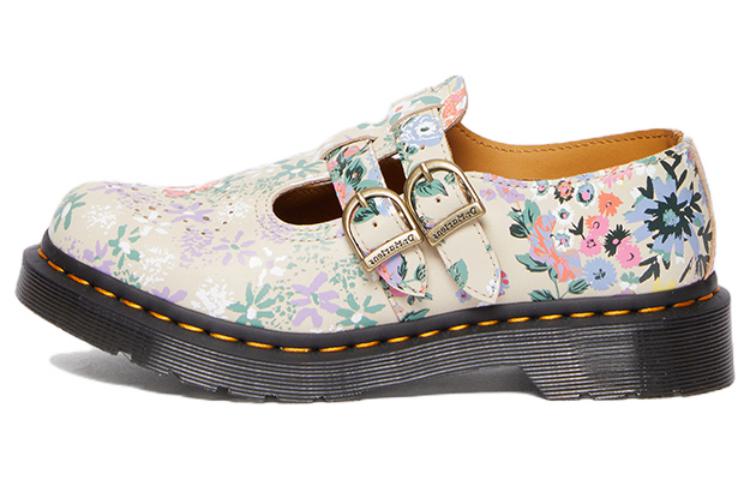 (W) Dr. Martens 8065 Floral Mash Up Leather Mary Jane 'Parchment Beige'