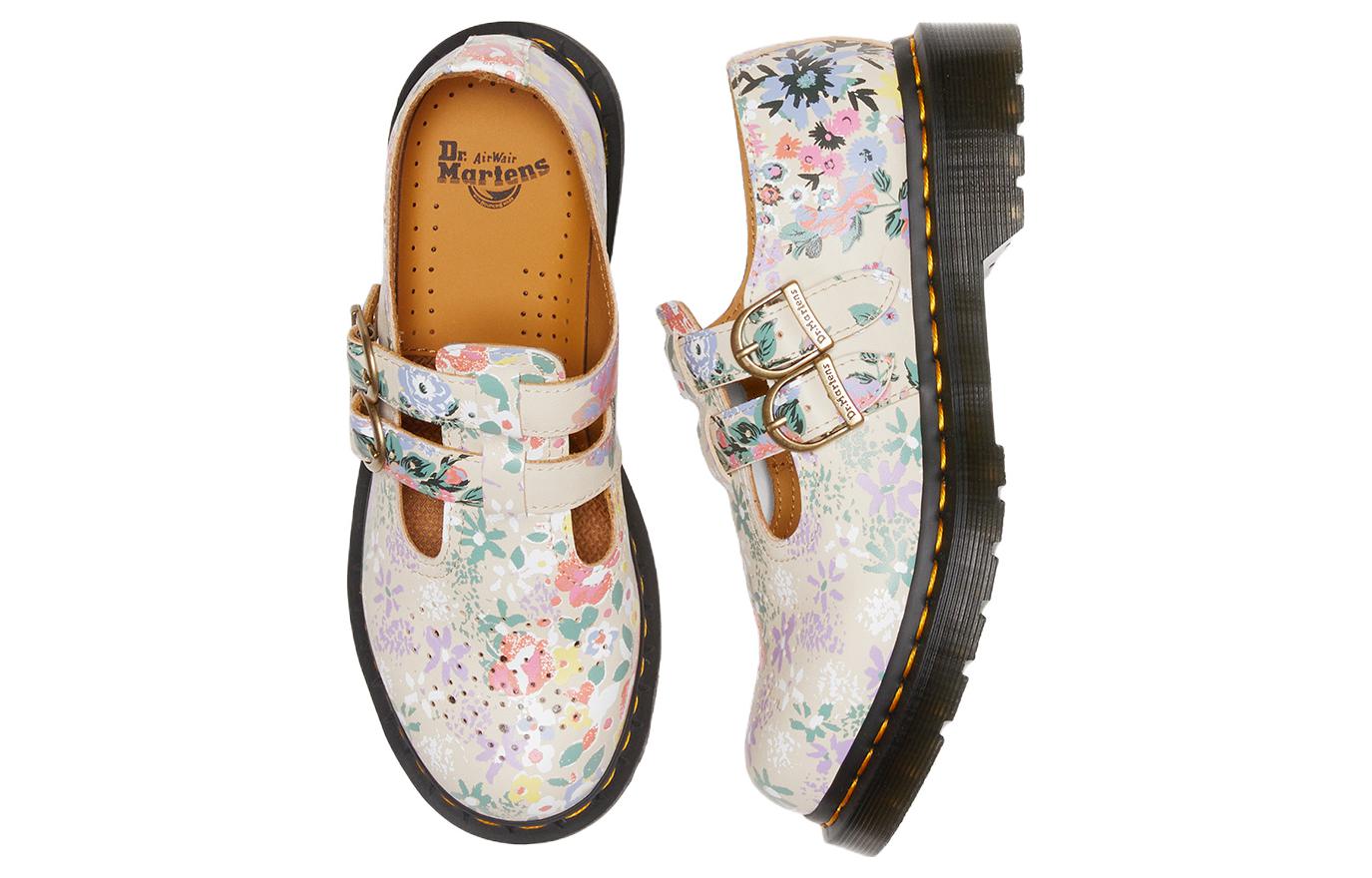 (W) Dr. Martens 8065 Floral Mash Up Leather Mary Jane 'Parchment Beige' 圖 5