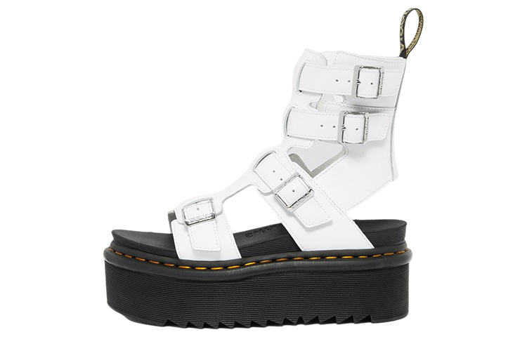 (Women) Dr. Martens Leather Flatform Gladiator 'White' 27354100