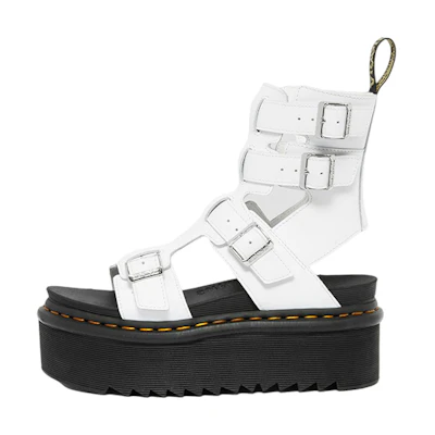 (W) Dr. Martens Leather Flatform Gladiator 'White'
