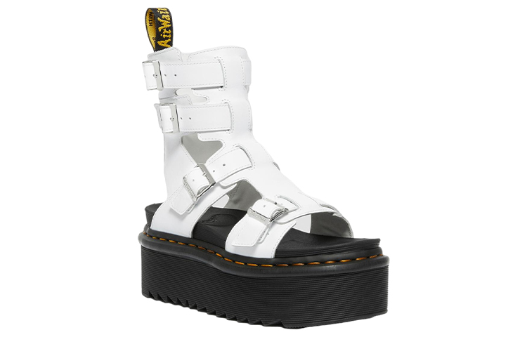Order Dr.Martens馬汀博士 皮革 厚底角斗士 時尚涼拖 女款 白色