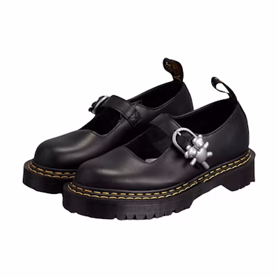 (W) Dr. Martens Leather Mary Jane 'Black Odd Heel'