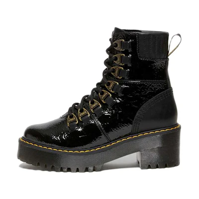 (W) Dr. Martens Leather Mid-Top 'Distressed Patent Black'