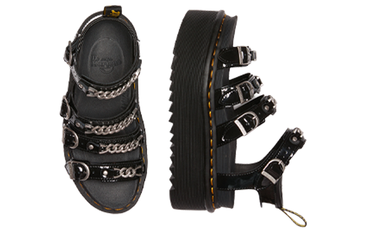 (W) Dr. Martens Leather Platform Sandal 'Black CMFT' 圖 4