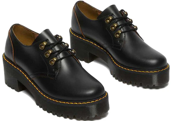 (W) Dr. Martens Cuero Retro Cómodo Suela Gruesa 'Negro' 27368001 Lookbook (W) Dr. Martens Cuero Retro Cómodo Suela Gruesa 'Negro' 27368001