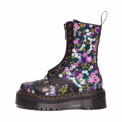 (W) Dr. Martens Leather Round Toe Lace-Up Ankle Boots 'Black'