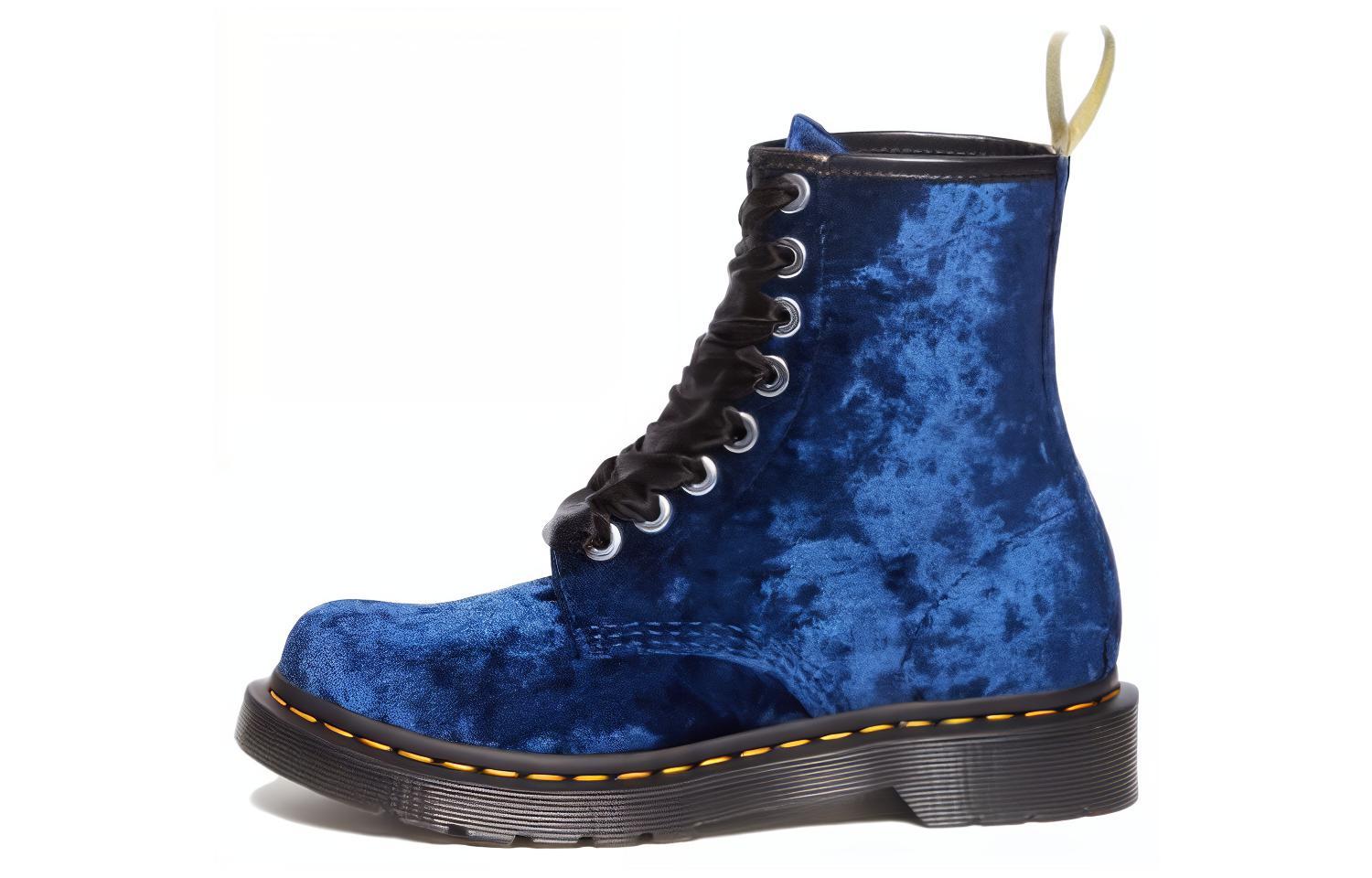 (W) Dr. Martens Leather Round Toe Lace-Up Ankle Boot 'Deep Blue'