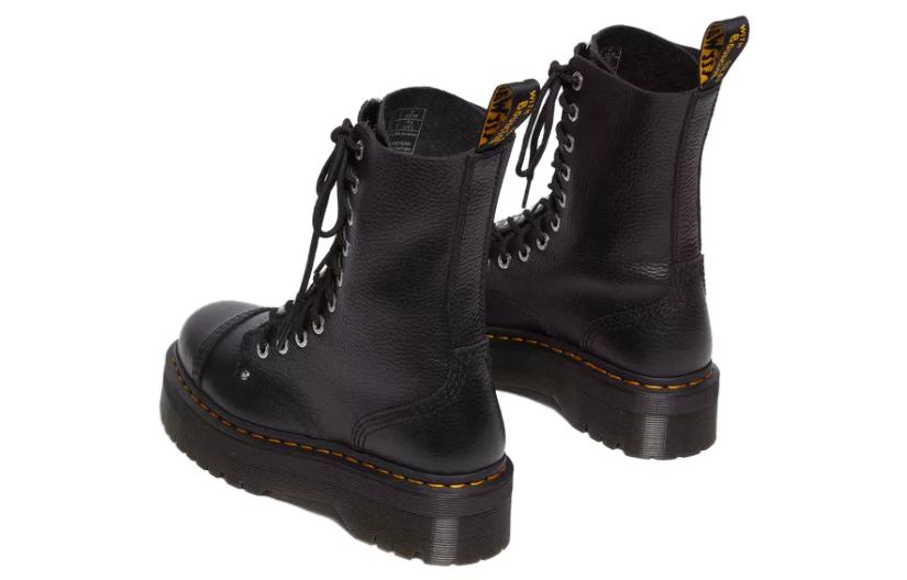 (W) Dr. Martens Leather Round Toe Lace-Up Chunky Sole Boot 'Black' 圖 4