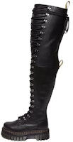 (Women) Dr. Martens Leather Round Toe Lace-Up Over-the-Knee Boots 'Black' 30918001 (Women) Dr. Martens Leather Round Toe Lace-Up Over-the-Knee Boots 'Black' 30918001