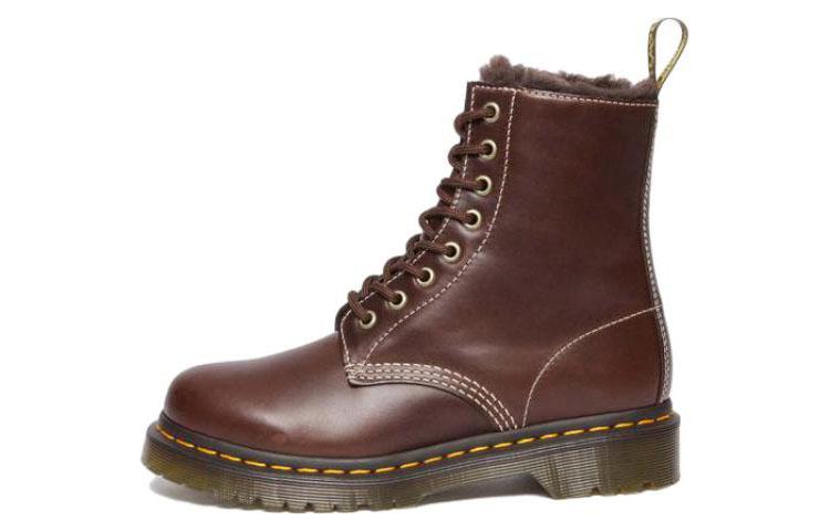 (Women) Dr. Martens Leather Round Toe Lace-Up Short Boot 'Brown' 30875201