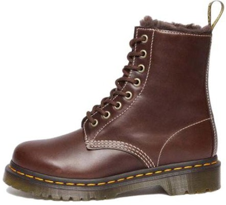 (Women) Dr. Martens Leather Round Toe Lace-Up Short Boot 'Brown' 30875201 Buy (Women) Dr. Martens Leather Round Toe Lace-Up Short Boot 'Brown' 30875201