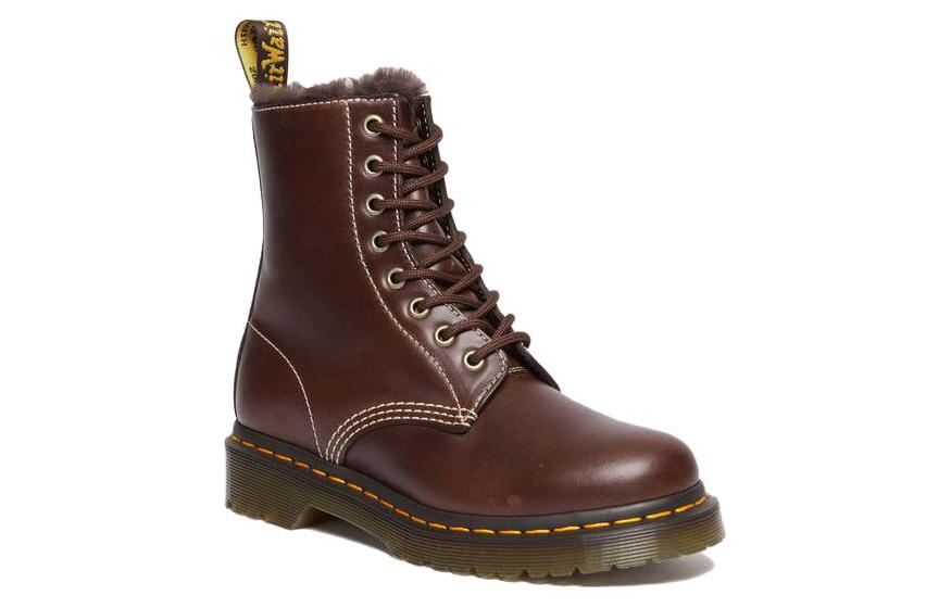 Lookbook (W) Bota Corta de Cuero con Cordones Dr. Martens Punta Redonda 'Marrón' 30875201