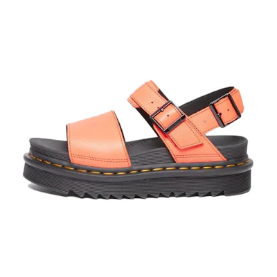 (W) Dr. Martens Leather Thick Sole Fashion Slide 'Orange'