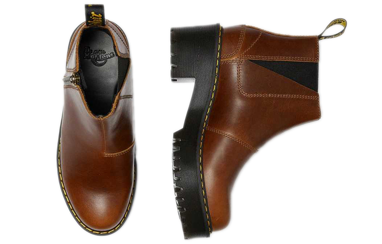 Shop (W) 马丁靴拉链切尔西靴“棕色” 26199243