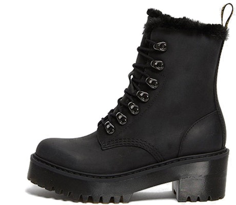 (Women) Dr. Martens Leona Faux Fur Platform Leather Boots 'Black' 26190001 Buy (Women) Dr. Martens Leona Faux Fur Platform Leather Boots 'Black' 26190001