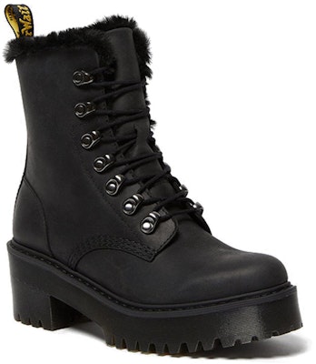 (W) Dr. Martens Leona Platform Kulit Bulu Tiruan But 'Hitam' 26190001 Order (W) Dr. Martens Leona Platform Kulit Bulu Tiruan But 'Hitam' 26190001