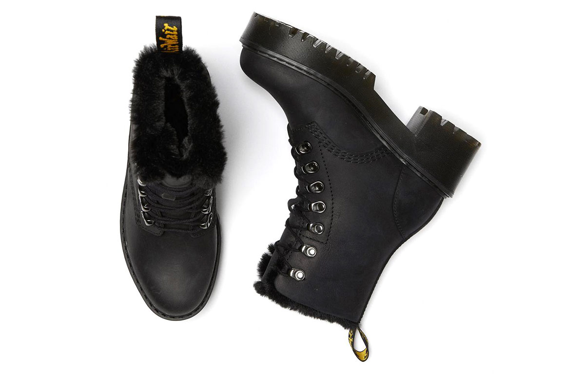 Lookbook (W) Botas de Piel con Plataforma y Forro Sintético Dr. Martens Leona 'Negro' 26190001