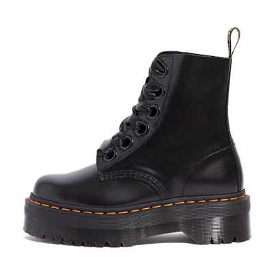 (W) Dr. Martens Molly Leather Platform Boot 'Black'