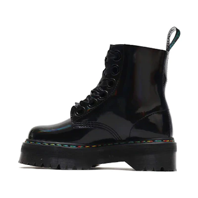 (W) Dr. Martens Molly Rainbow Patent 'Black'