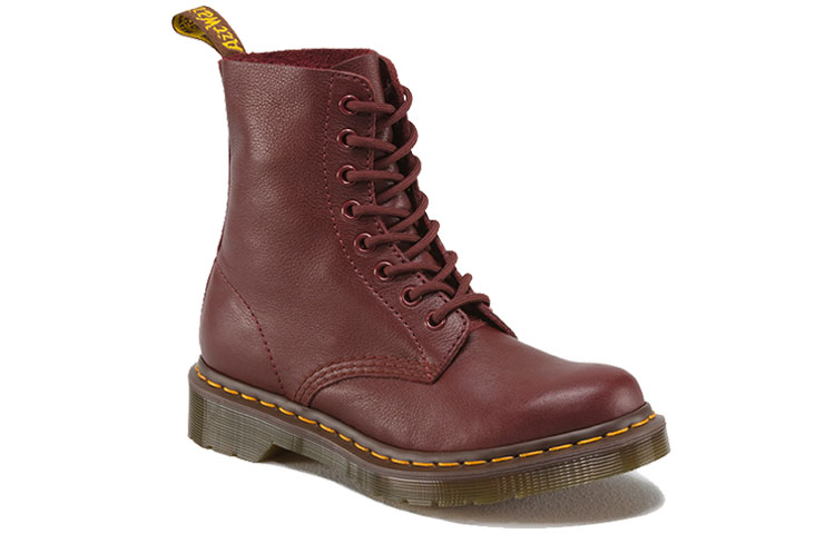 Order Dr.Martens/馬汀博士 PASCAL 荔枝紋軟皮 經典8孔 馬丁靴 紅色