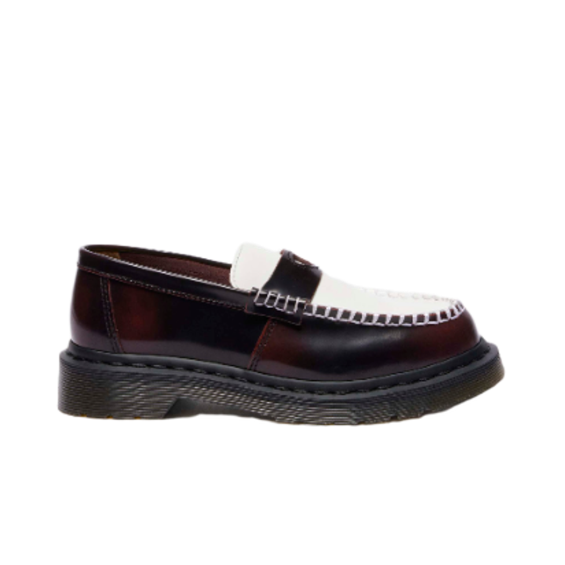 (Women) Dr. Martens Penton Heart Two-Tone Arcadia Loafers 'Cherry Red White' 42594600