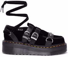 (Women) Dr. Martens Ramsey Platform Creepers Wednesday Black Velvet 32223001 (Women) Dr. Martens Ramsey Platform Creepers Wednesday Black Velvet 32223001