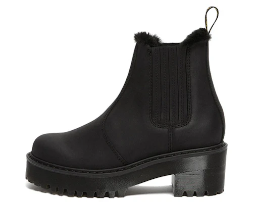 (W) Dr. Martens Rometty Leren Chelsea Boots met Imitatiebont ''Zwart'' 26198001 Buy (W) Dr. Martens Rometty Leren Chelsea Boots met Imitatiebont ''Zwart'' 26198001