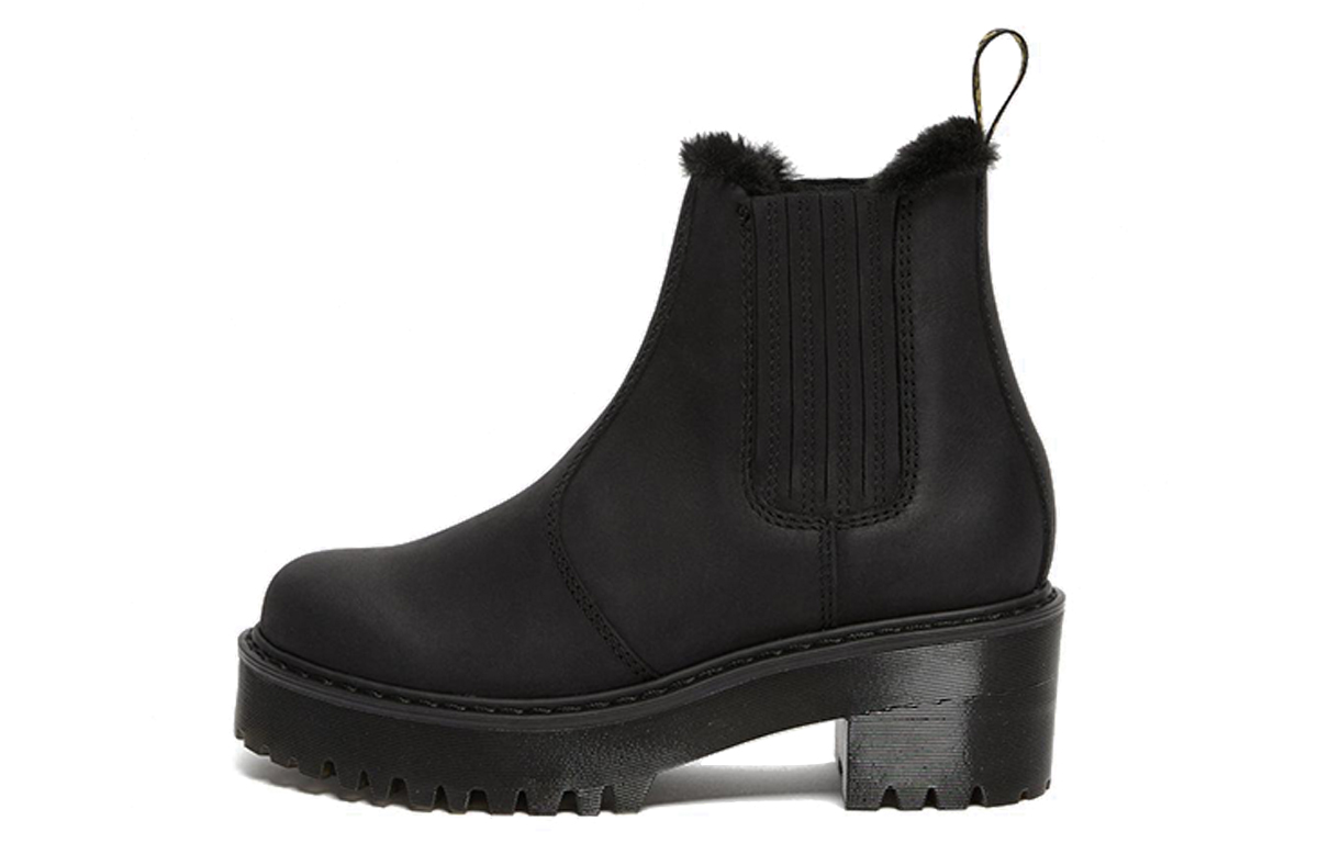 (Women) Dr. Martens Rometty Faux Fur Leather Chelsea Boots 'Black' 26198001