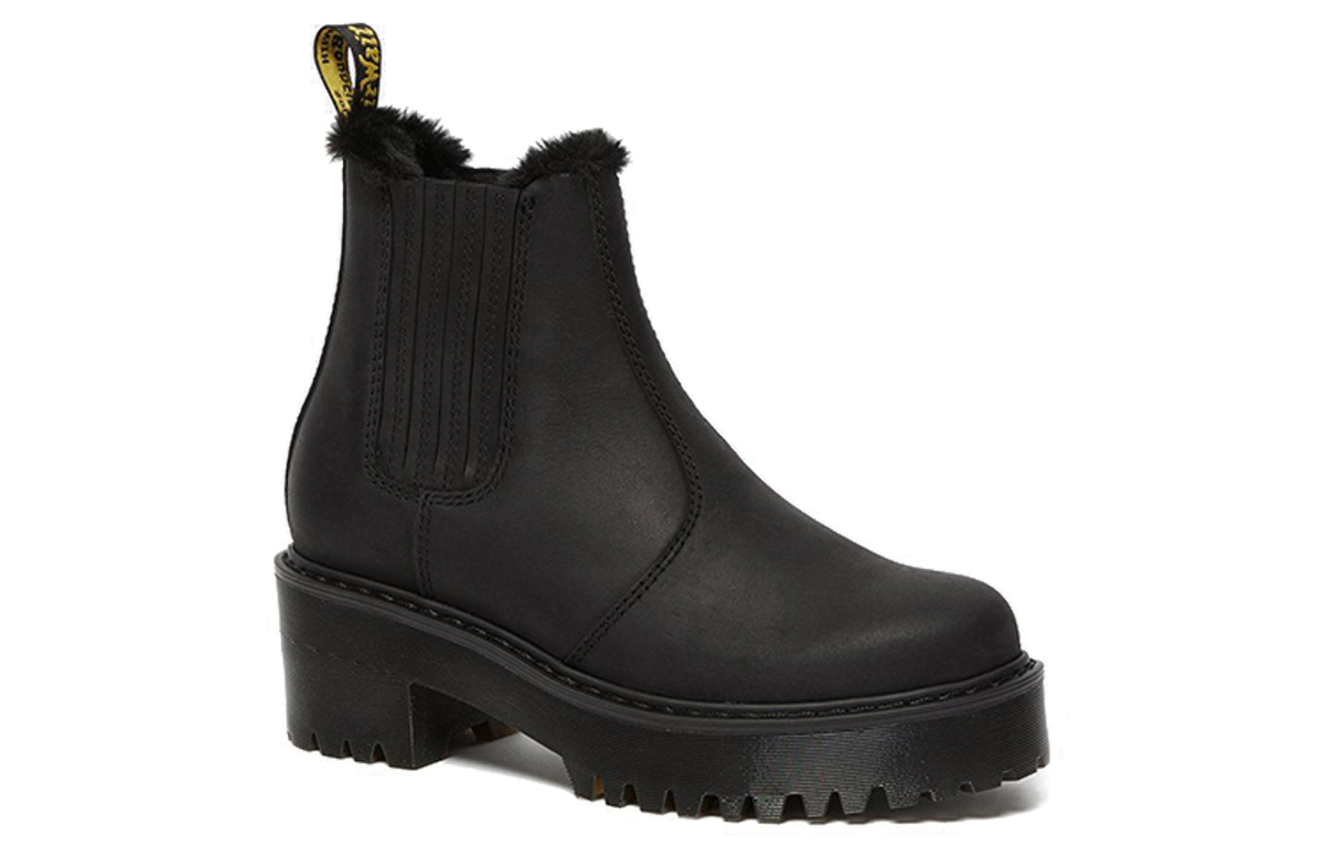 Order (W) Dr. Martens Rometty Leren Chelsea Boots met Imitatiebont ''Zwart'' 26198001