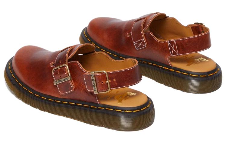 Shop (W) Dr. Martens Kasut Rata Round Toe Buckle 'Tan' Casual. 30939299