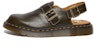 Dr. Martens Jorge Kulit Slingback Mules 'Dark Green' Buatan England Klasik 30939275