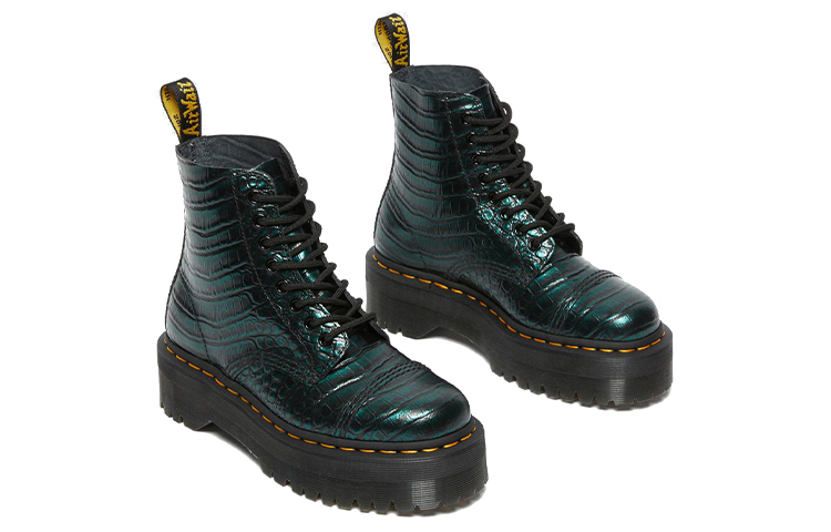 Shop Dr.Martens/馬汁士 Sinclair 亮面壓紋增高馬汀靴 女款 綠色