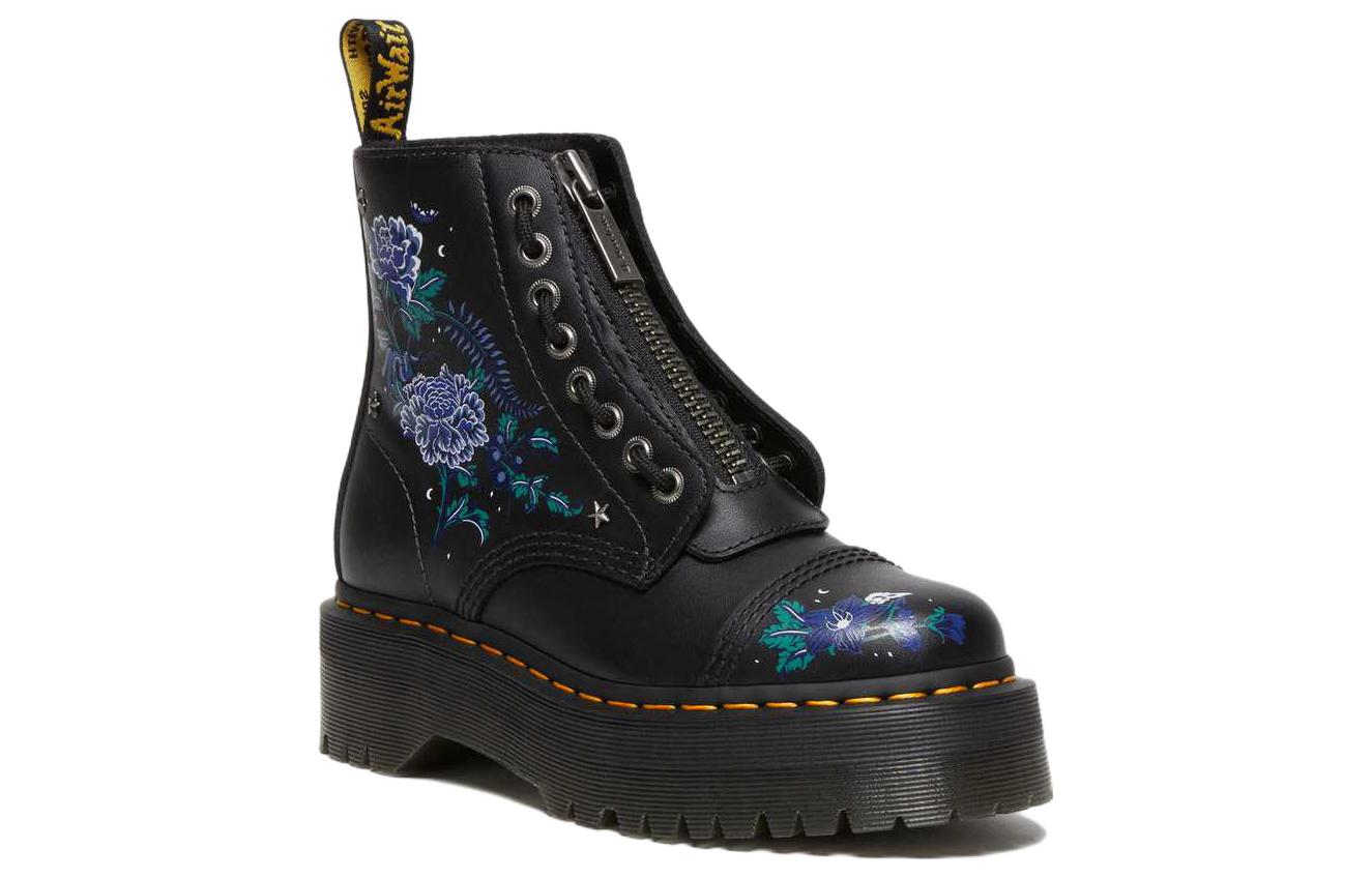 Order Dr.Martens馬丁博士 Sinclair Mystic 皮革 彩印繽紛厚底 中筒 馬汁靴 女式 黑色