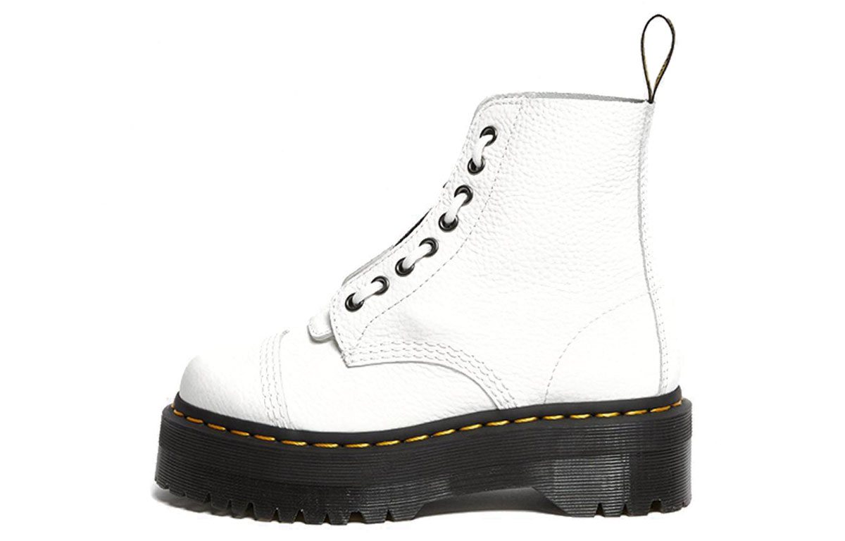 (Women) Dr. Martens Sinclair Leather Platform Boots 'Front Zip White' 26261100