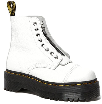 (Women) Dr. Martens Sinclair Leather Platform Boots 'Front Zip White' 26261100 Order (Women) Dr. Martens Sinclair Leather Platform Boots 'Front Zip White' 26261100