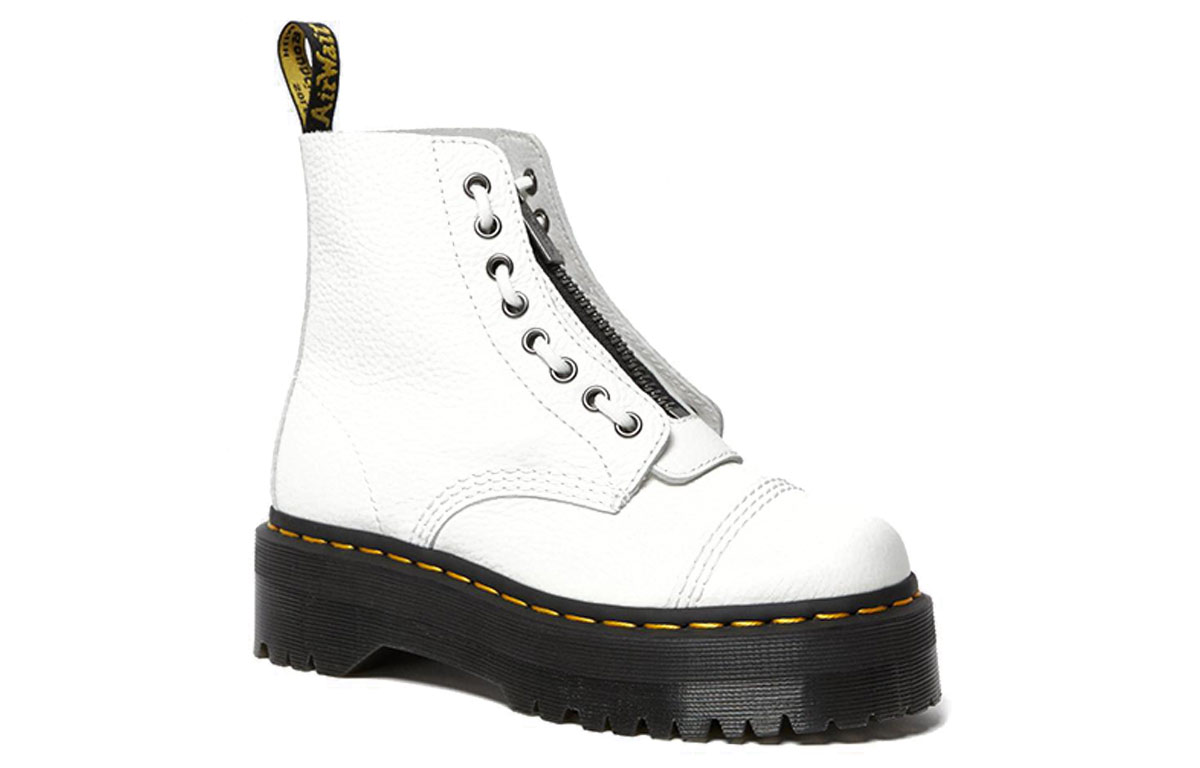 Order (W) ドクターマーチン Sinclair ジップ白プラットフォームブーツ 26261100