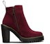 Order (W) Dr. Martens Suede 'Burgundy Tumit Kasar But Zip' 22510618