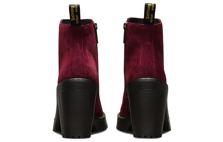 Shop (W) Dr. Martens Suede 'Burgundy Tumit Kasar But Zip' 22510618