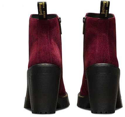 (W) Dr. Martens Suede 'Burgundy Tumit Kasar But Zip' 22510618 Shop (W) Dr. Martens Suede 'Burgundy Tumit Kasar But Zip' 22510618