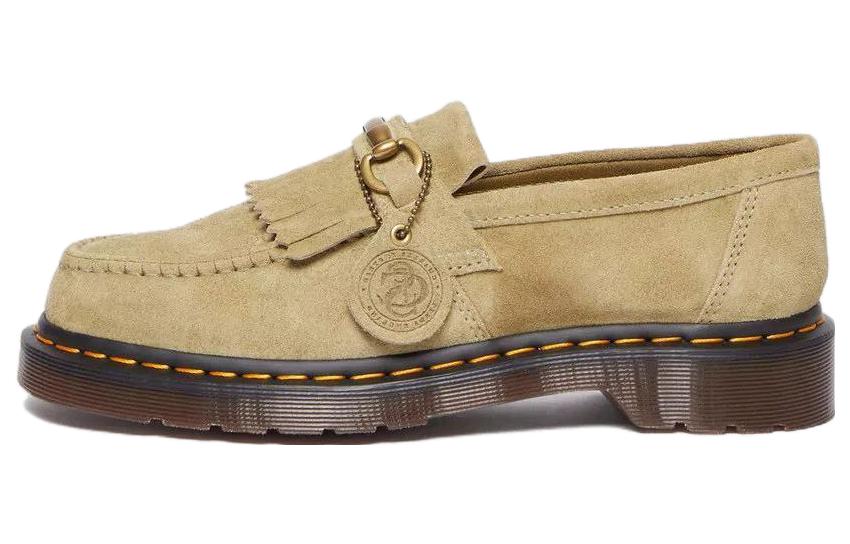 (W) Dr. Martens Adrian Snaffle Desert Oasis Suede Loafers 'Pale Olive'