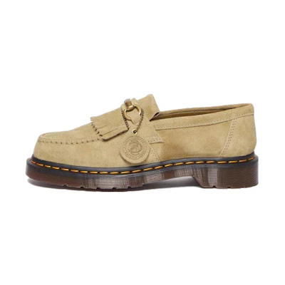 (W) Dr. Martens Adrian Snaffle Desert Oasis Suede Loafers 'Pale Olive'